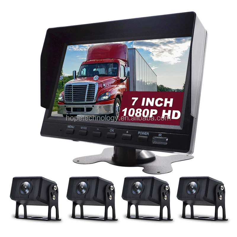 4 CH IPS HD Monitor 1080P School Bus Driving Security Digital Camera Recorder