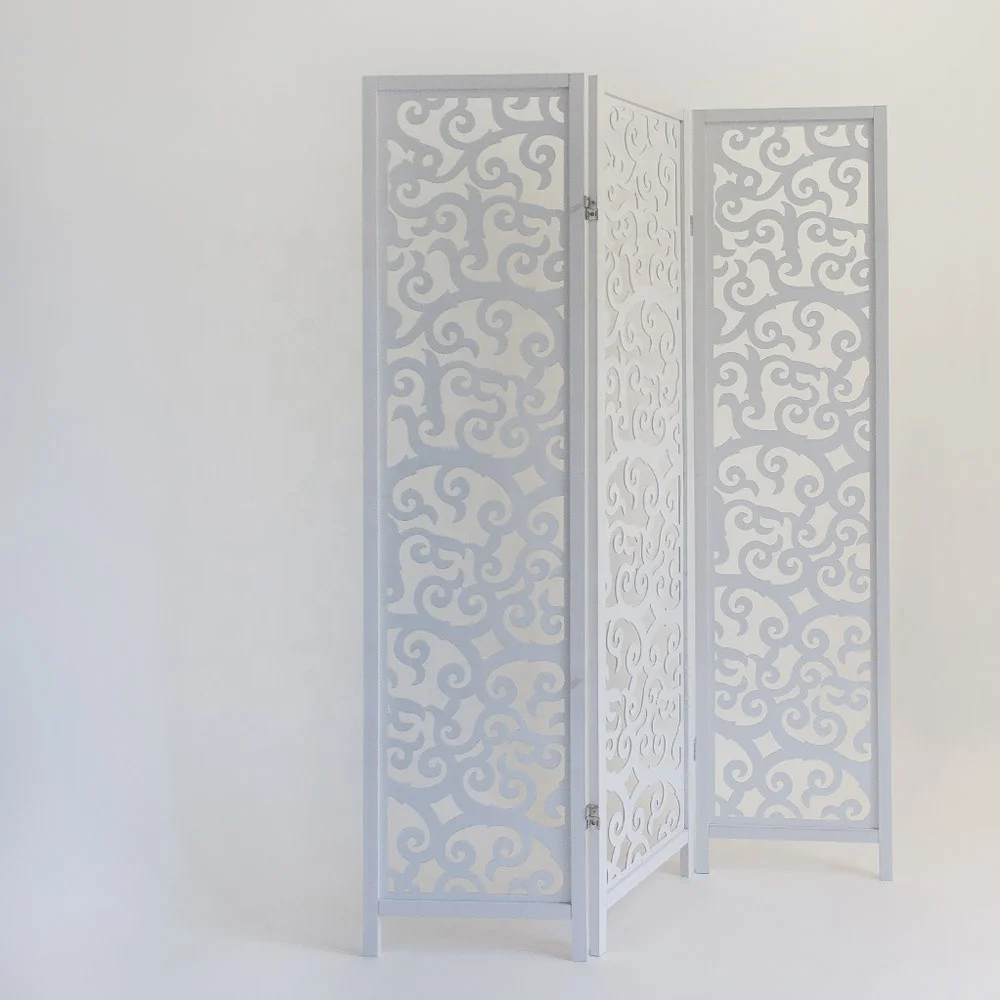 Retractable Wooden EURPore Styles MDF Folding Screen Room Divider Partition Feng Shui Design for Hotels and Restaurants