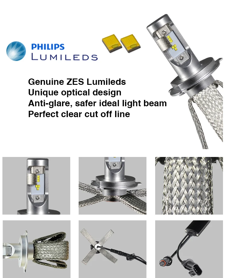 AURORA no radio interference fanless 24v mini led headlight bulb h11 for toyota innova