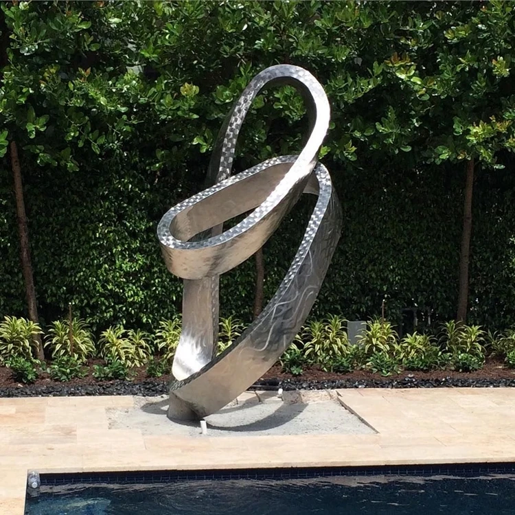 Outdoor garden courtyard contemporary metal art stainless steel  sculpture polished abstract sculpture