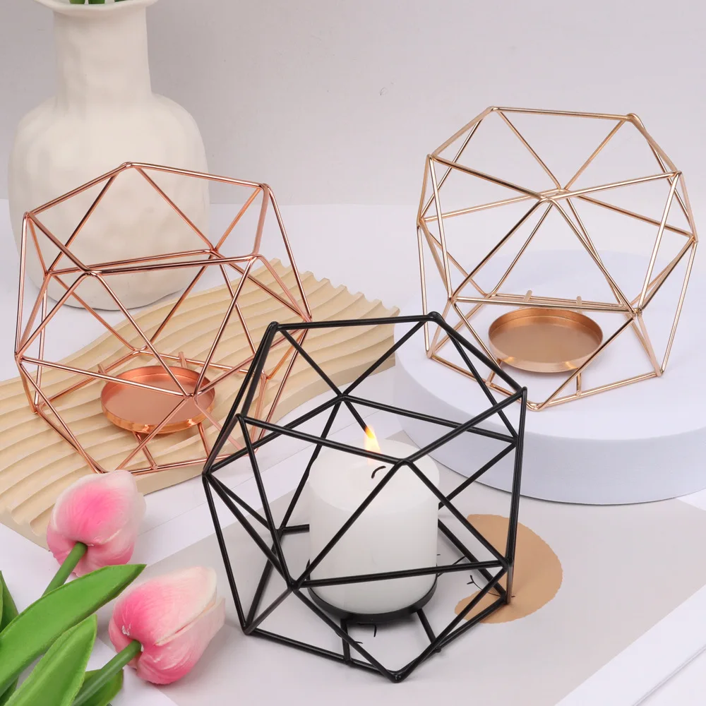 Dropshipping Shopify Geometric Candle Tealight Holders Gold Holder for Tea Light Decorative Votive Candle Stand