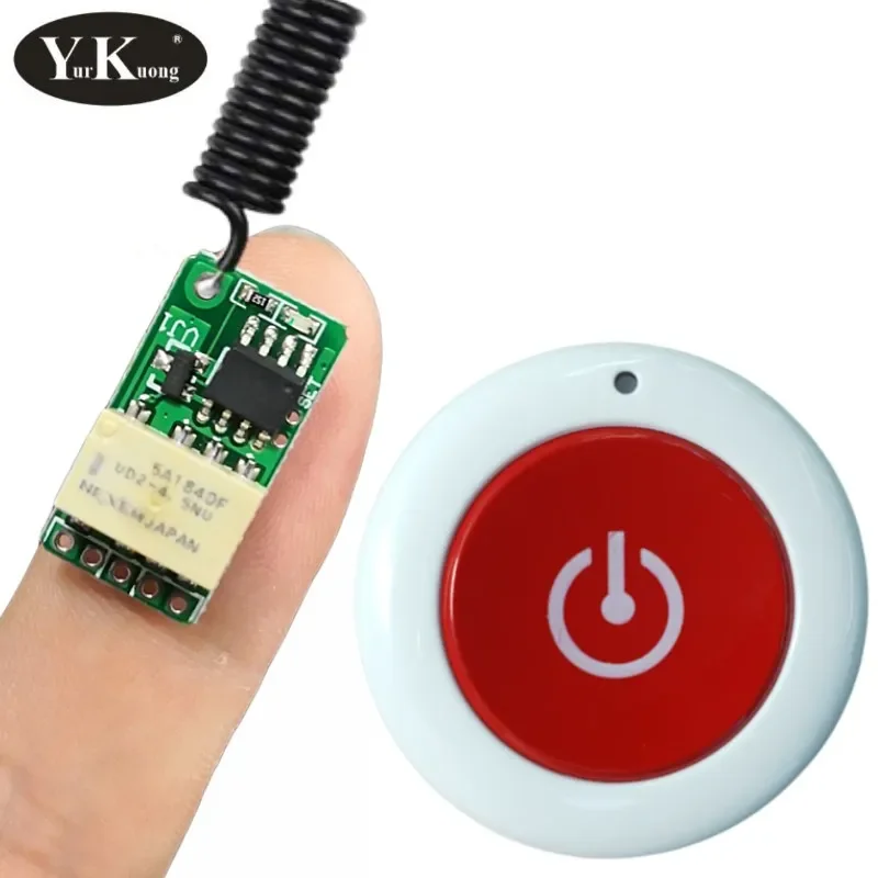 RF Wireless Smart Home Remote Switch 433 Small Trigger Button Power Saving Mini Relay Contact 3.7v-12v