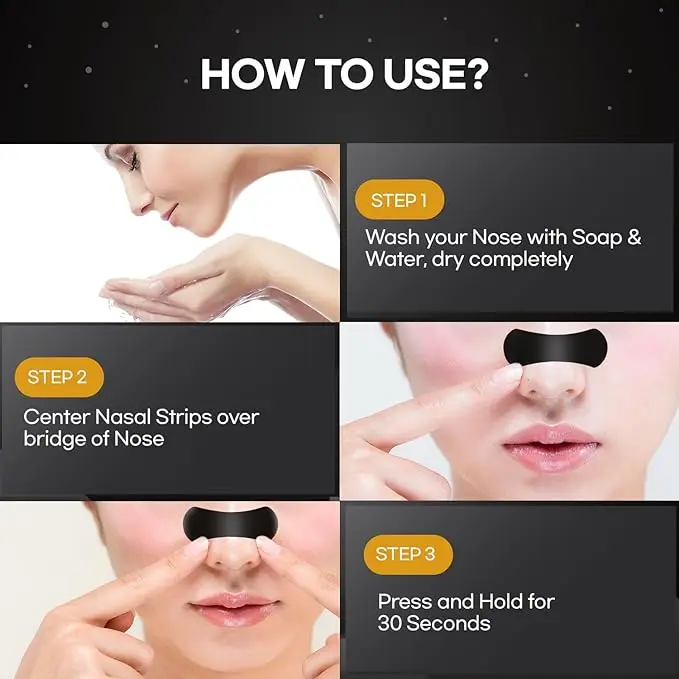 Night Sleeping Nose Breathing Strips for Enhanced Oxygen Intake Strong Adhesive Nasal Strips for Snoring Breathing Nose Strips