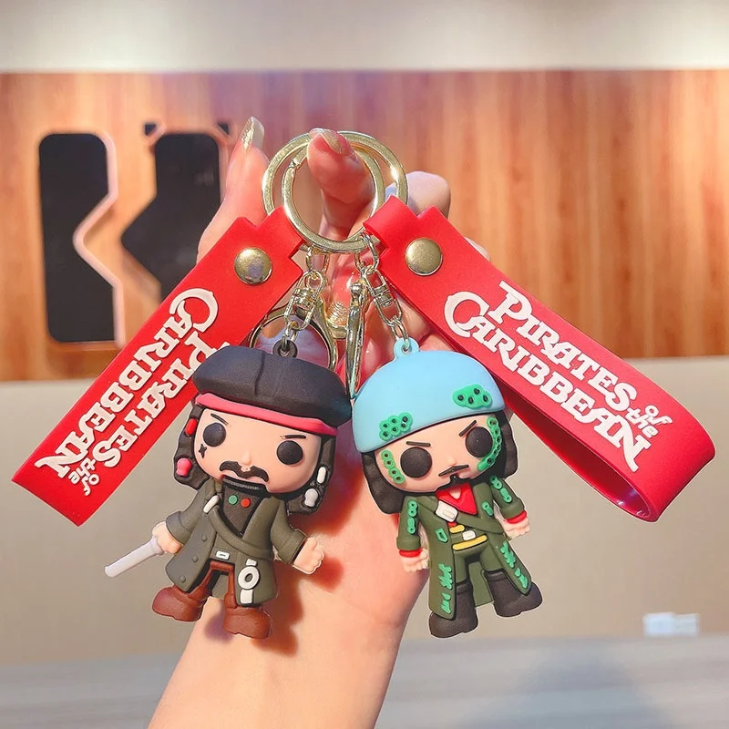Hot Sale 3D Cartoon Anime Kawaii Q Pirats Keychain Custom Cartoon 3D Pvc Q Pirats Key Chain