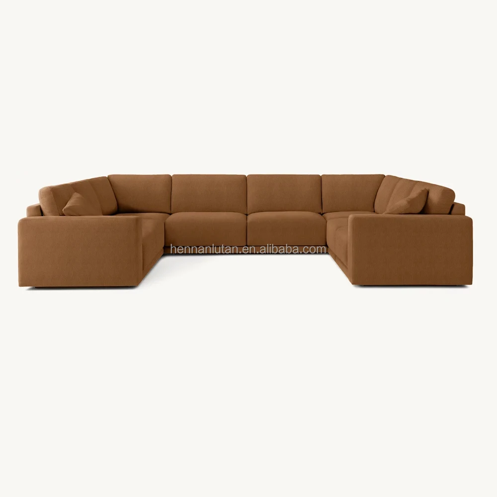 Living Room sofa u shape Sofa Couch Solid wood furniture customization chaise Modular Leather Sofa