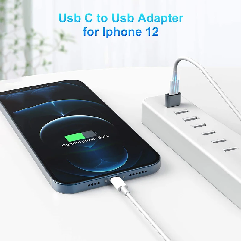 aluminium alloy shell OTG USB to Type-C adapter for charging and data transmission