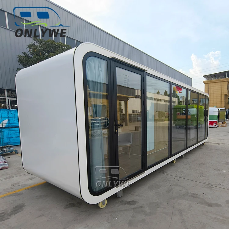 10 20 40 ft custom large mobile courtyard home office pod prefabricated house apple cabin capsule house with kitchen