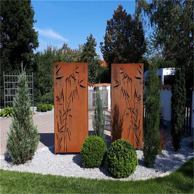 Garden Metal Fence Customized Decorative Corten Steel Privacy Screen Panels