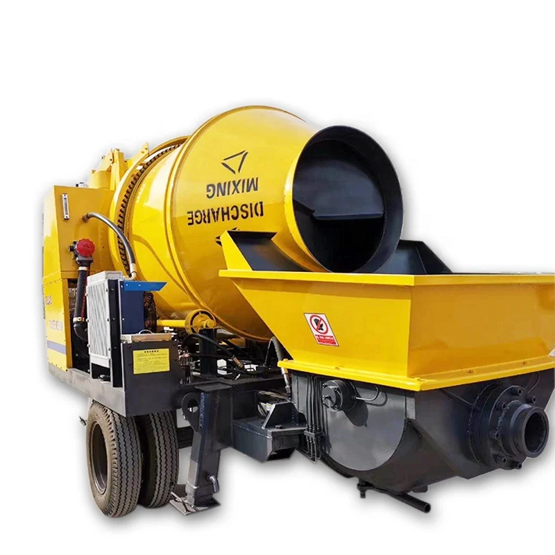 Portable JBS30 Mini concrete mixer pump trailer mobile 30m3/h electrical concrete mixer pump for sale