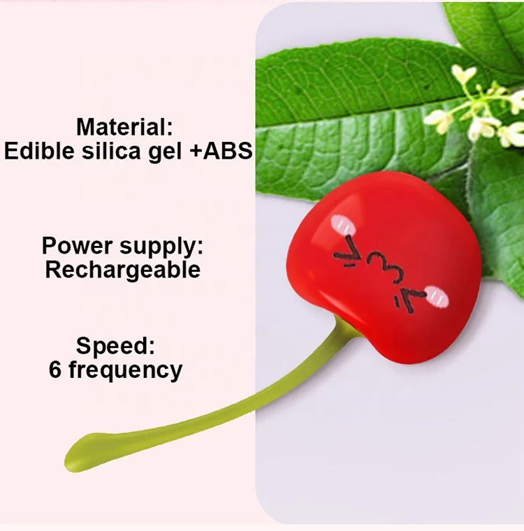6 Speed Strong Vibration Rechargeable G-sport Massage Mini Jump Egg Vibrator For Couple Cute Cherry Shape Egg Vibrator For Women