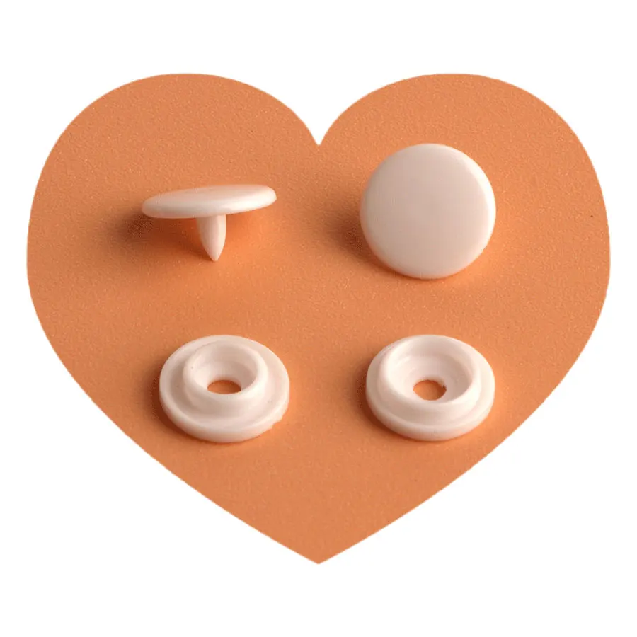 Custom smooth glossy cap snap fastener clip plastic four part 15L 16L 1010 snap button