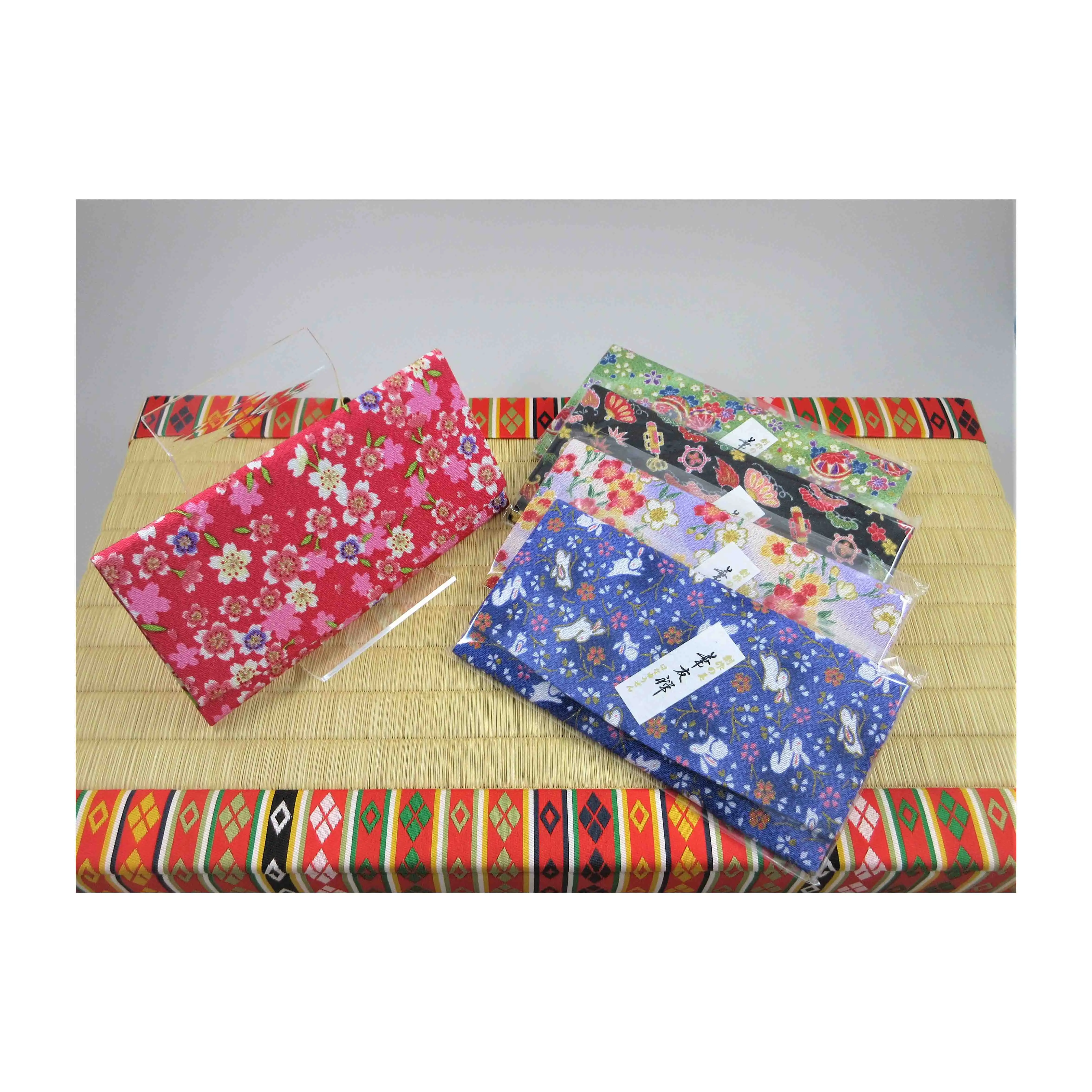 Chirimen two pockets inside designer tradition men souvenir credit card holder wallet