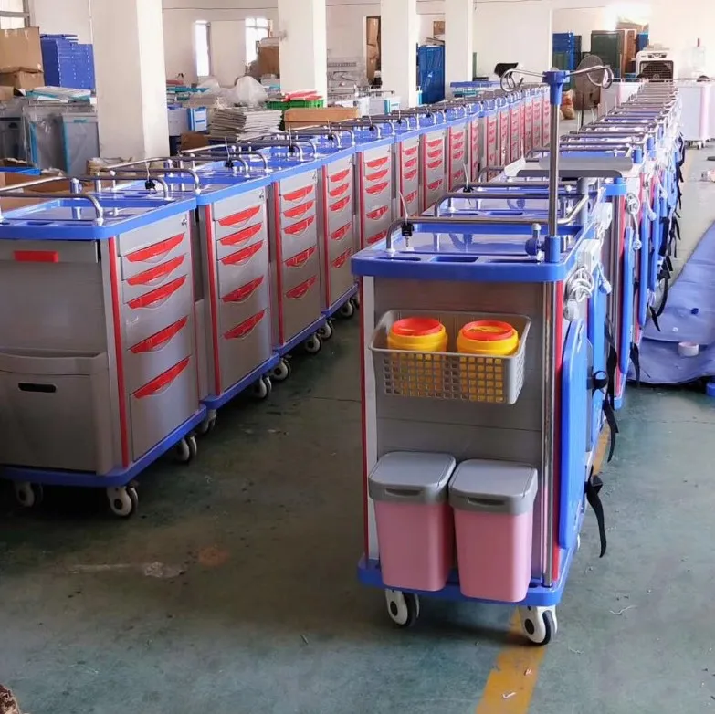 Аварийная реанимационная тележка из АБС, медицинская тележка из АБС, медицинская тележка из АБС с ящиками