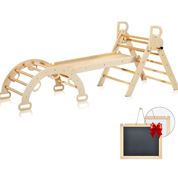 Climbing Piklers Triangle With Arch And Ramps Toddler Wooden Rainbow Pickler Triangle Indoor
