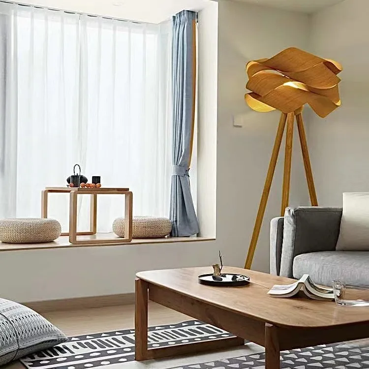 New design Indoor Floor wood Lamp Handmade Light Living Room Bedroom Nordic luxury Hot Selling Standing Lamp