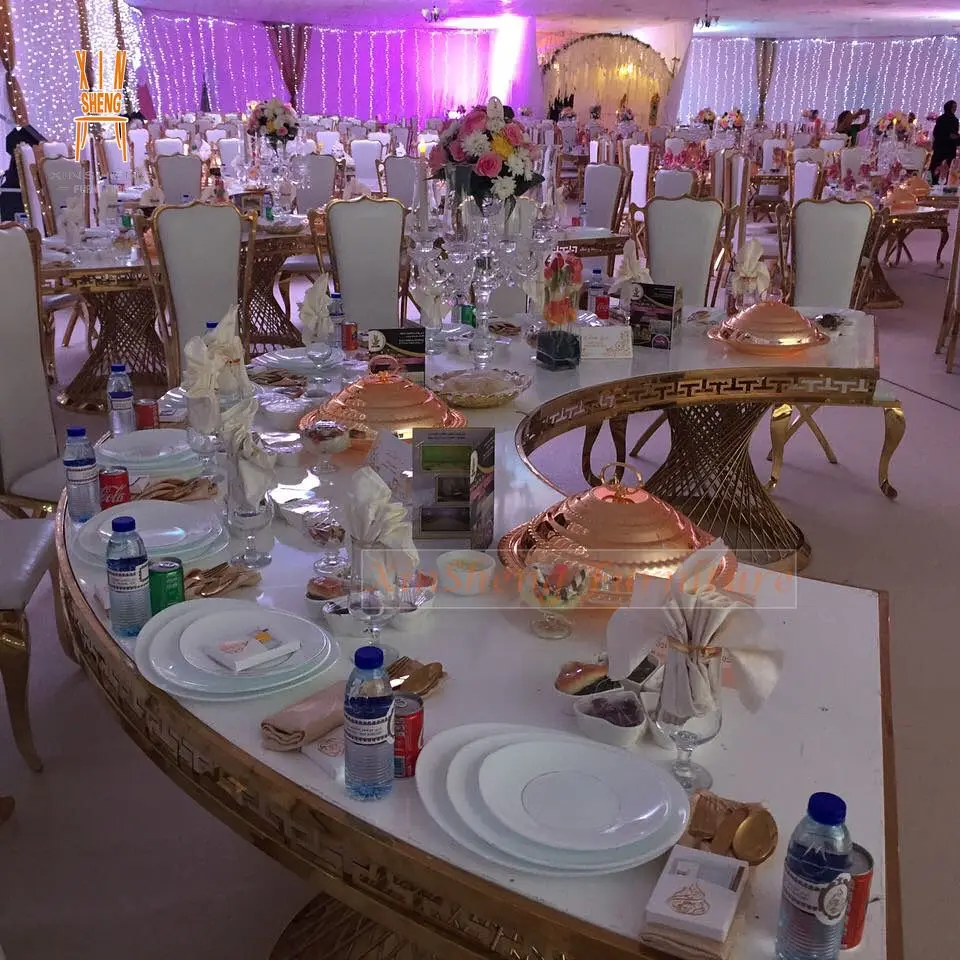 Wedding furniture dinning free matching S shape table for hotel and event