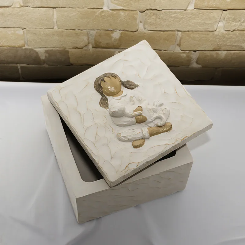 Resin Animal pet urn Angel Dog Dog Cat Memorial Cremation Universal Funeral casket