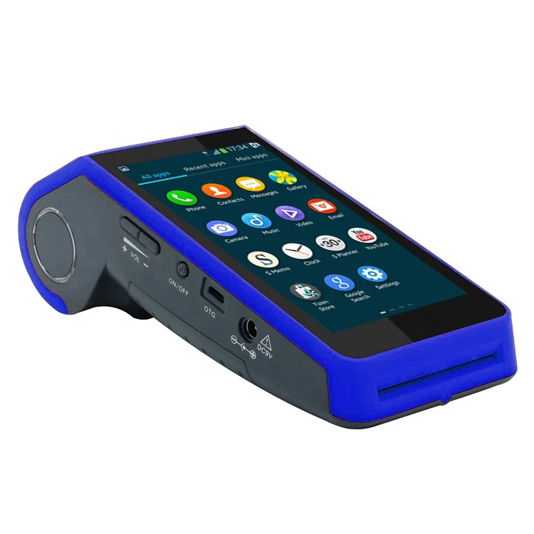 Free SDK Android mobile pos terminal with 2D barcode scanner 4G payment pos terminal for top up