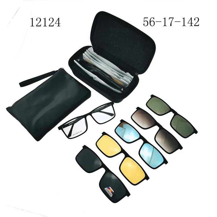 Магнитные очки 5 в 1 в стиле ретро, модные зеркальные линзы, магнитный зажим для солнцезащитных очков, сменный магнитный зажим для очков