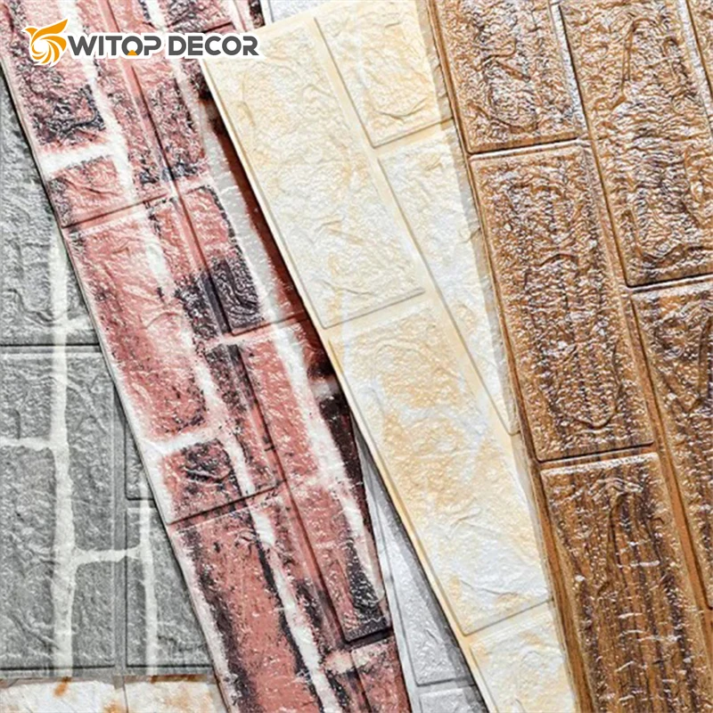 China Factory Self-adhesive Brick Pattern 3d Pe Foam Wallsticker For Living Room
