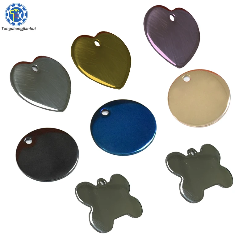 Metal Stamping Laser Cutting Mirror Polished Labels Stainless Steel Aluminum Engraved Round Blank Charm Tag