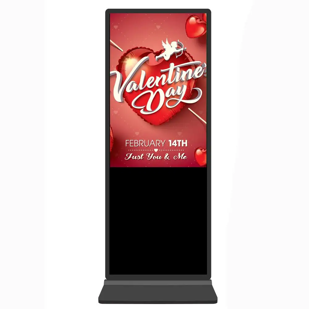 Floor standing 49 55inch 350nits Android Video Player LCD Advertising Display Kiosk Vertical Digital Signage Totem Touch Screen