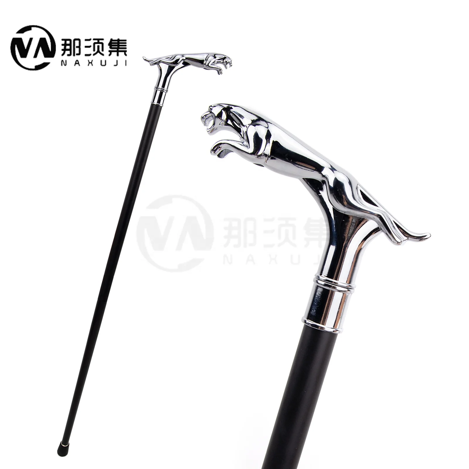 Hot sales Silver Luxury Leopard Animal model handle with Tail Handle Walking Stick Self Defense Fashion Cane Cosplay  Stick