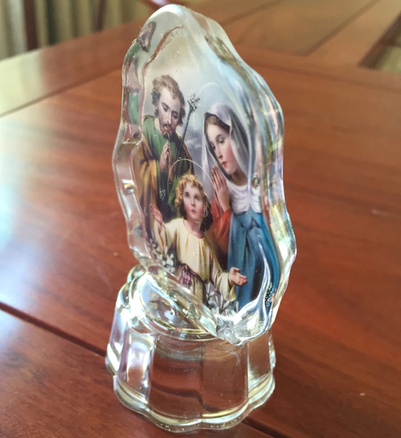 Catholic ST.Joseph glass religion baptism gift MH-G0418