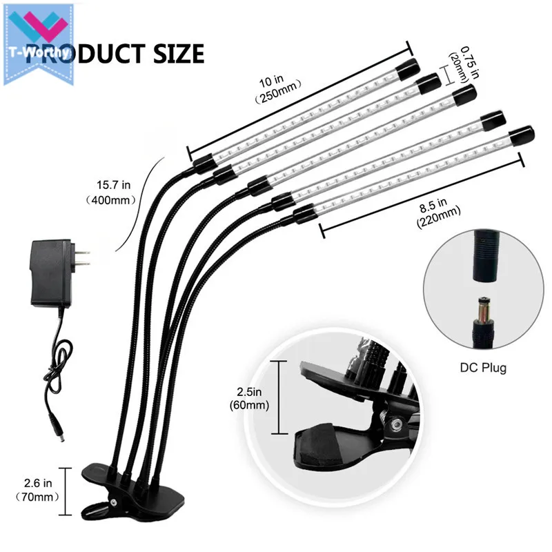 LED Grow Light USB Phyto Lamp Full Spectrum Fitolamp With Control Phytolamp For Plants Seedlings Flower Home Tent