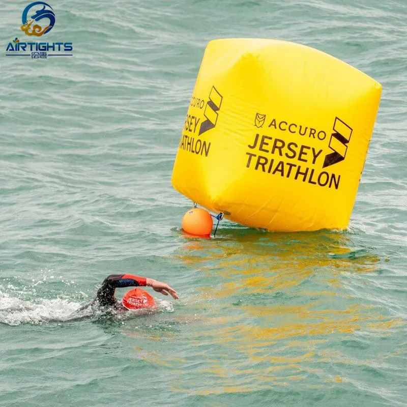 Custom Logo Printing Durable Big Cube Inflatable Water Sports Buoy