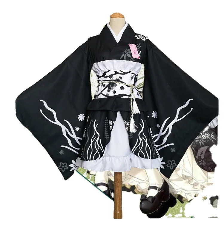 Yosuga no Sora Kasugano Sora Summer Festival Lolita Kimono Yukata Maid Dress Meidofuku Uniform Outfit Anime Cosplay Costumes