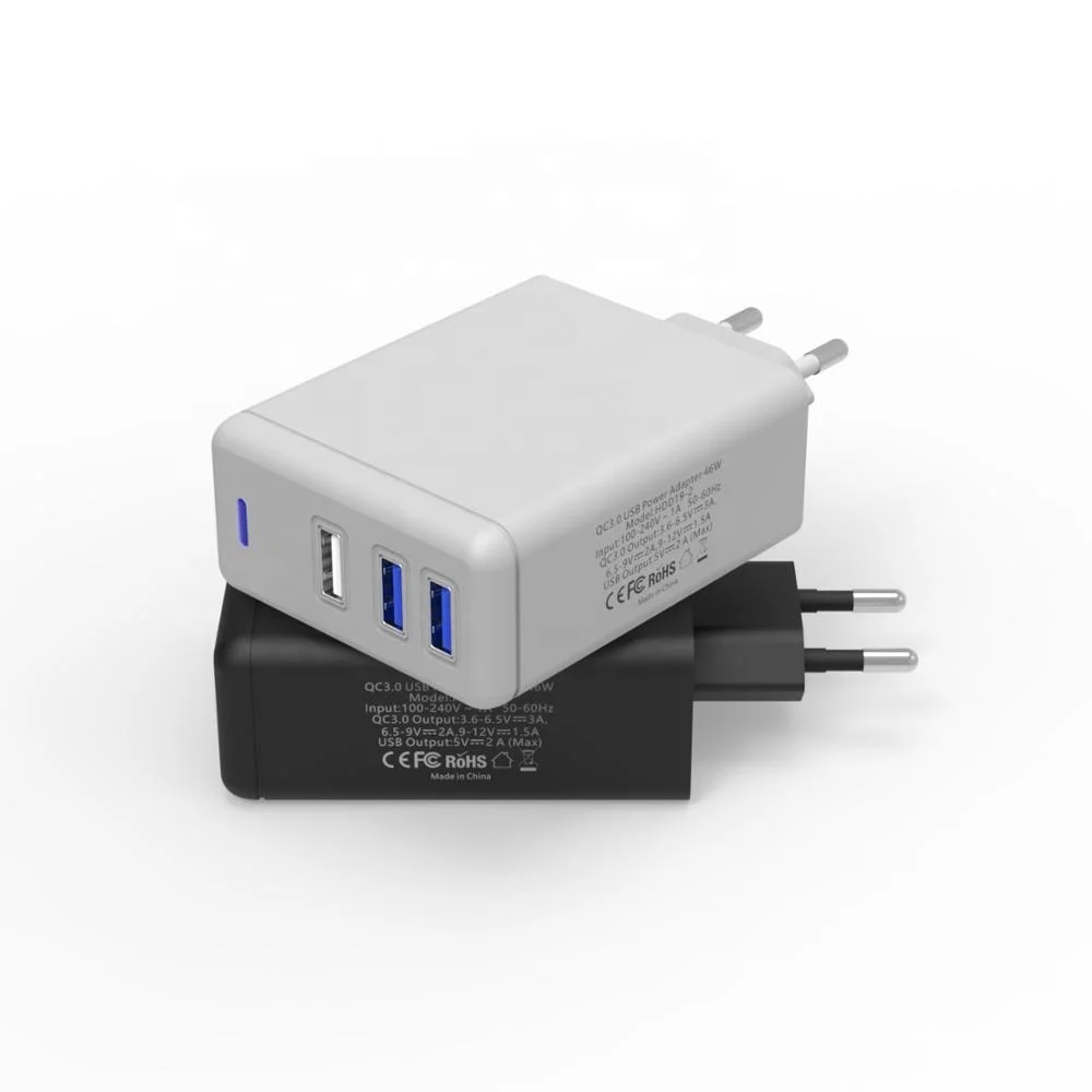  Настенное зарядное устройство HUNDA с 3 usb-портами и функцией быстрой зарядки QC