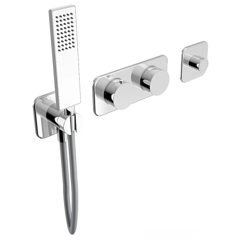 
Brass Concealed Thermostatic 3-way Shower Set modern bathroom bath rain shower with two fragrance capsules 