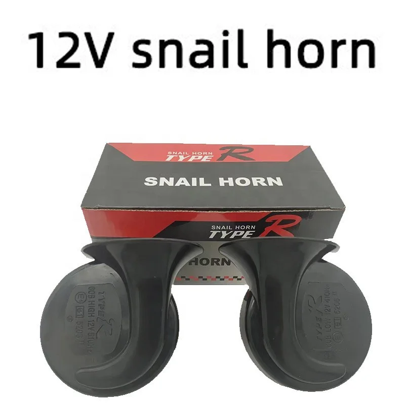 2pcs in set Motorcycle Car Snail Horn 12V Electric Air Horn Scooters Truck E-Bike Speakers Dual-tone Loud Signal Universal