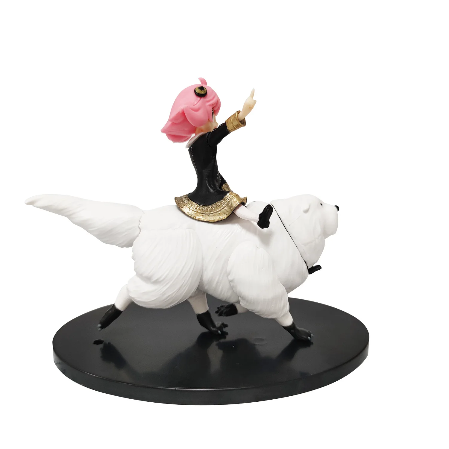 2025 Hot Selling SPY FAMILY 15CM Bond Anya Forger PVC Action Figure Kawaii Girl Riding Dog Anime for Kids Collection