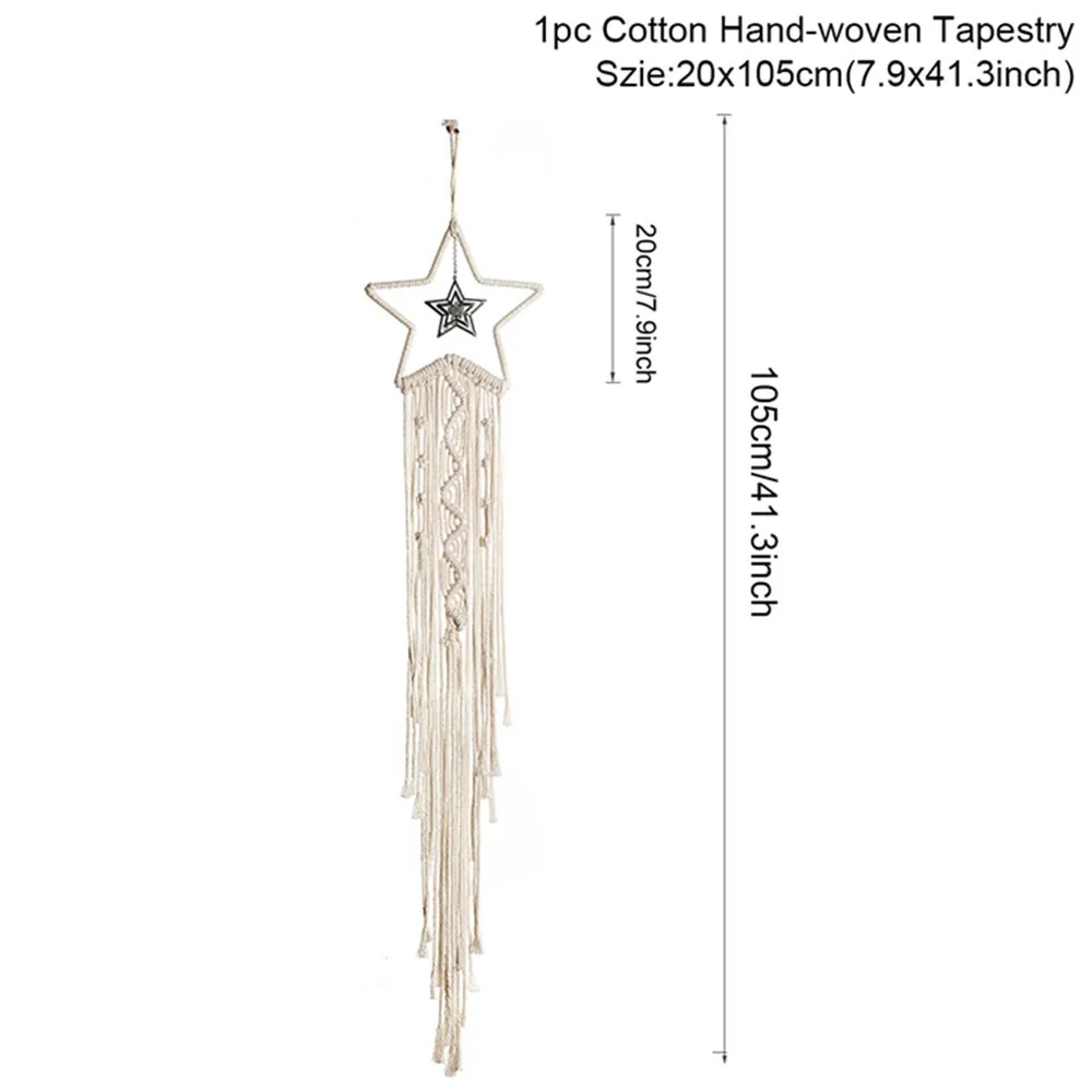 Handmade Moon Star Pendant Hanging Eid Woven Tapestry Islamic Ramadan Eid Room Decoration