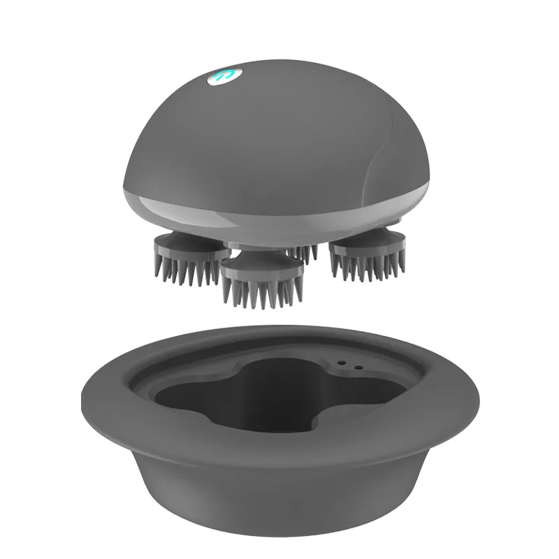 2020 electric IPx7 waterproof wireless vibrating silicone head massager claw Hand Held hair scalp massager for hair growth