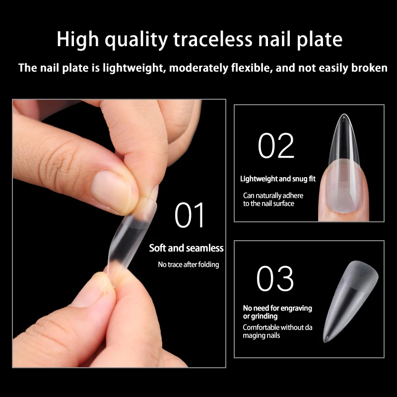 Soft Nail Extension Tips Ultra Long Full Cover Coffin Nail Patch 600 Tablets/Box Xxxl Manicure Supplie