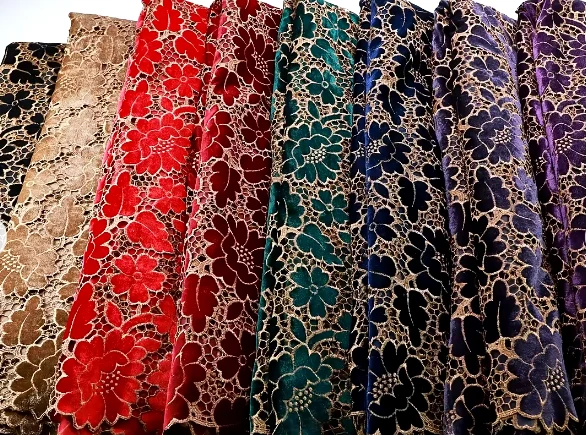 supply competitive price soft cord guipure lace velvet embroidery african lace fabric for wedding bridal dress Ghana lace