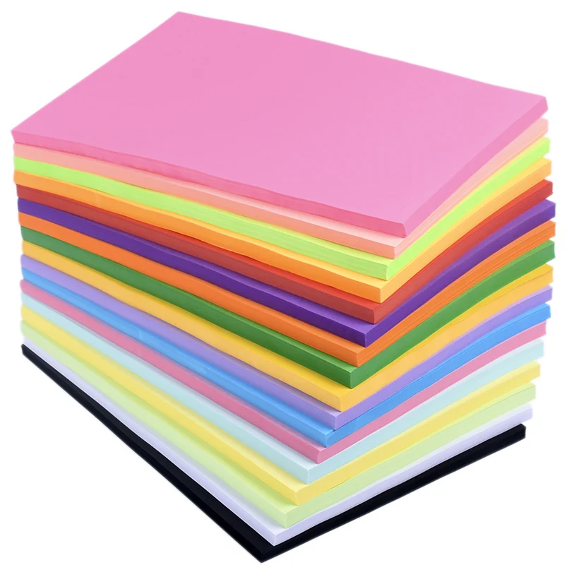 500 Sheets Color Craft Origami Paper Colorful A4 Office Printing Copy Color Paper