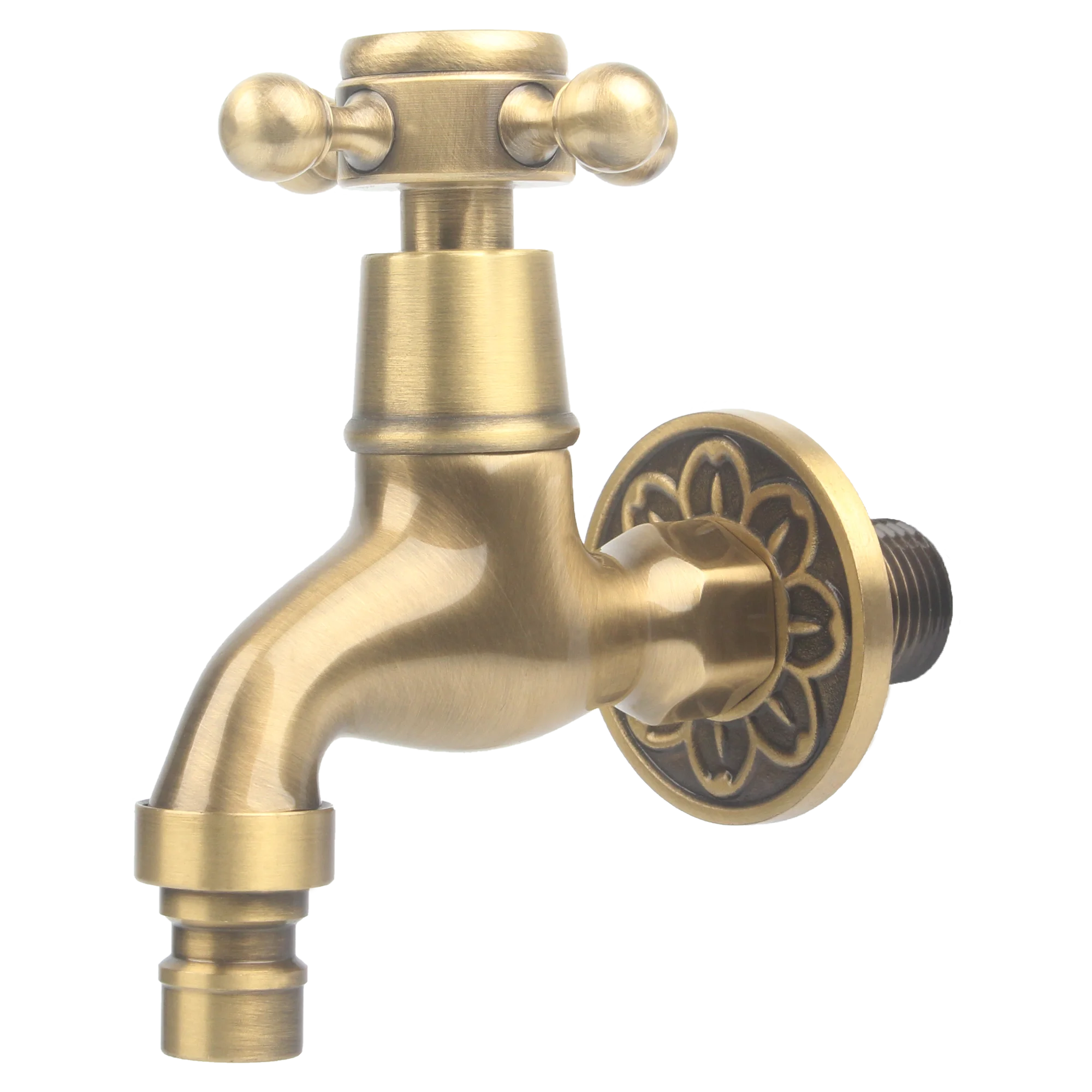 Popular All-Brass Wall-Mount European Water Tap Faucet Hotels Balconies Washing Machines Complete Faucet Accessories Included