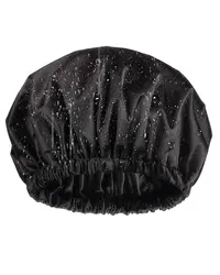 Extra large reusable waterproof satin shower cap for curly hair