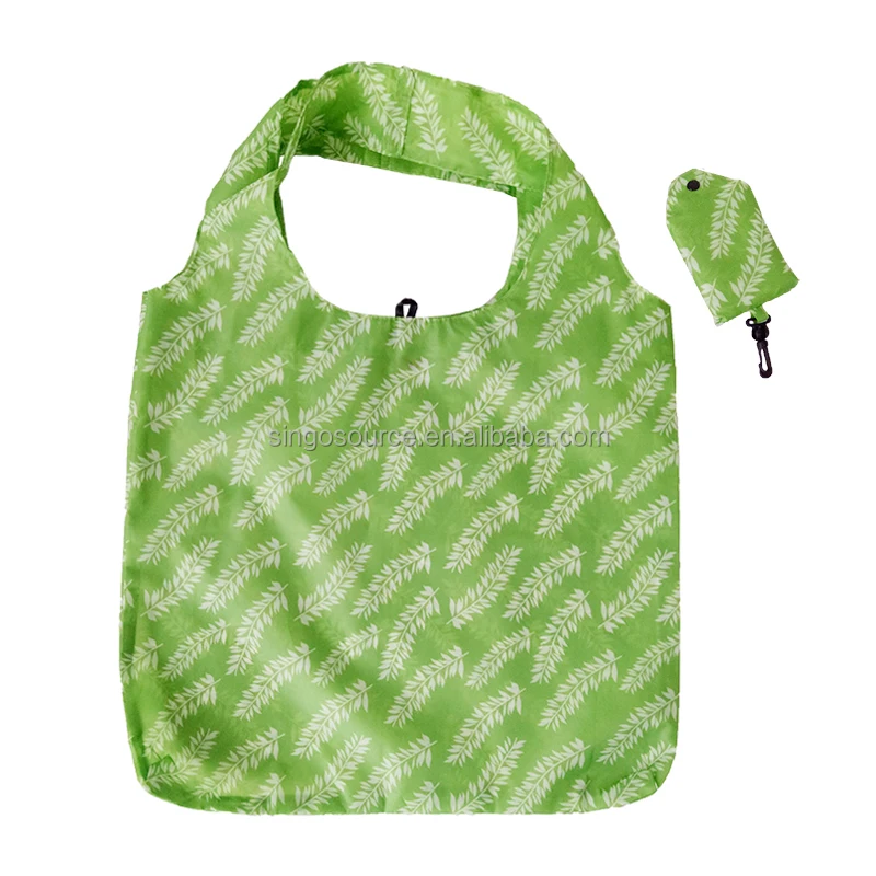 Custom Print Foldable Polyester Shopping Bag Fabric Reusable Bags Custom Logo Supermarket Handled Tote