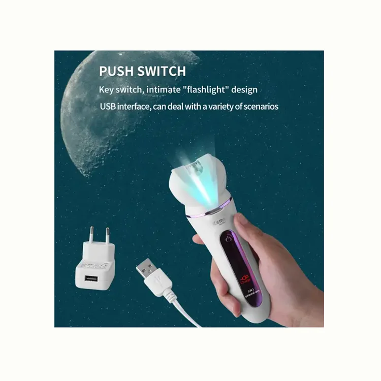 Wholesale Usb Charging Hand Held Epilator Flashlight Design Km-7936 Replaceable Cutter Head Tools Electric Shaver for women