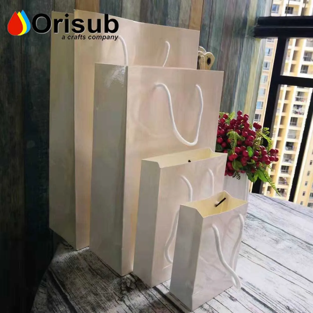 A3, A4, A5, A6 Personalized paper tote gift bags blanks plain white gift paper bags for sublimation