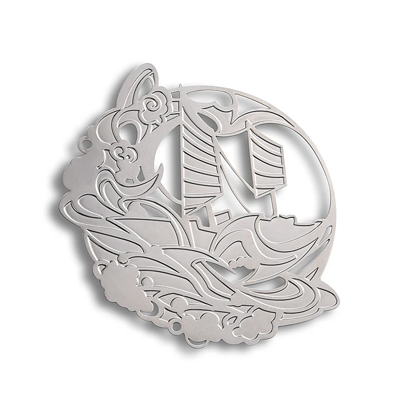 Закладка с серебряной гравировкой в виде парусной лодки, забавная симпатичная латунная металлическая Закладка на заказ для подарка