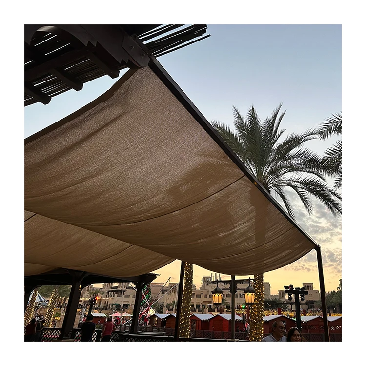 Sun Shade Sail Gray Color Outdoor Shade Cloth For Garden Patio Swimming Pool