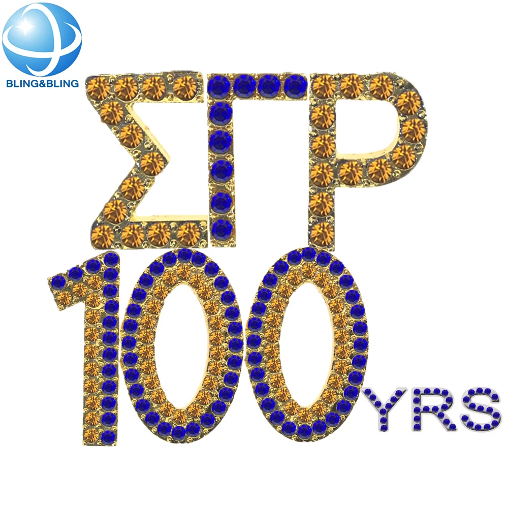 Shiny Metal Gold Plated Crystal Diamond Soror Life SGRhos 1922 Lady Lapel Pin Sigma Gamma Rho Sorority 100 YEARS Brooches Gift