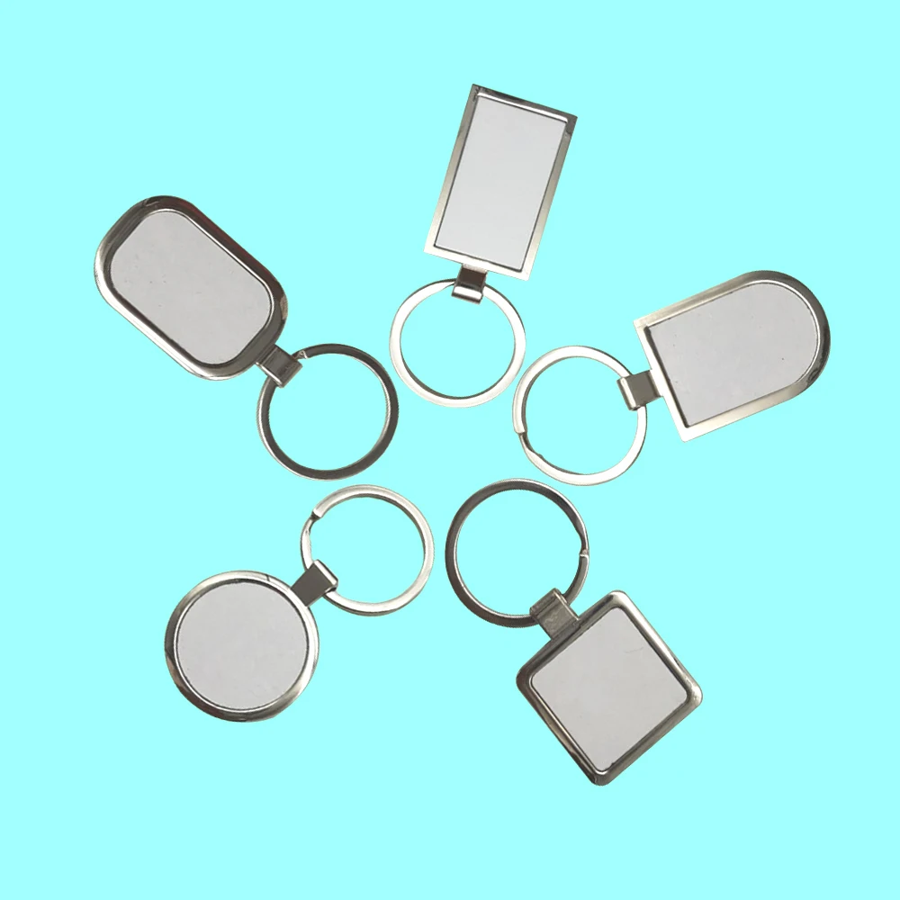 Hot Sale Rectangle Square Round Sublimation Metal Keychain Ornaments Blanks