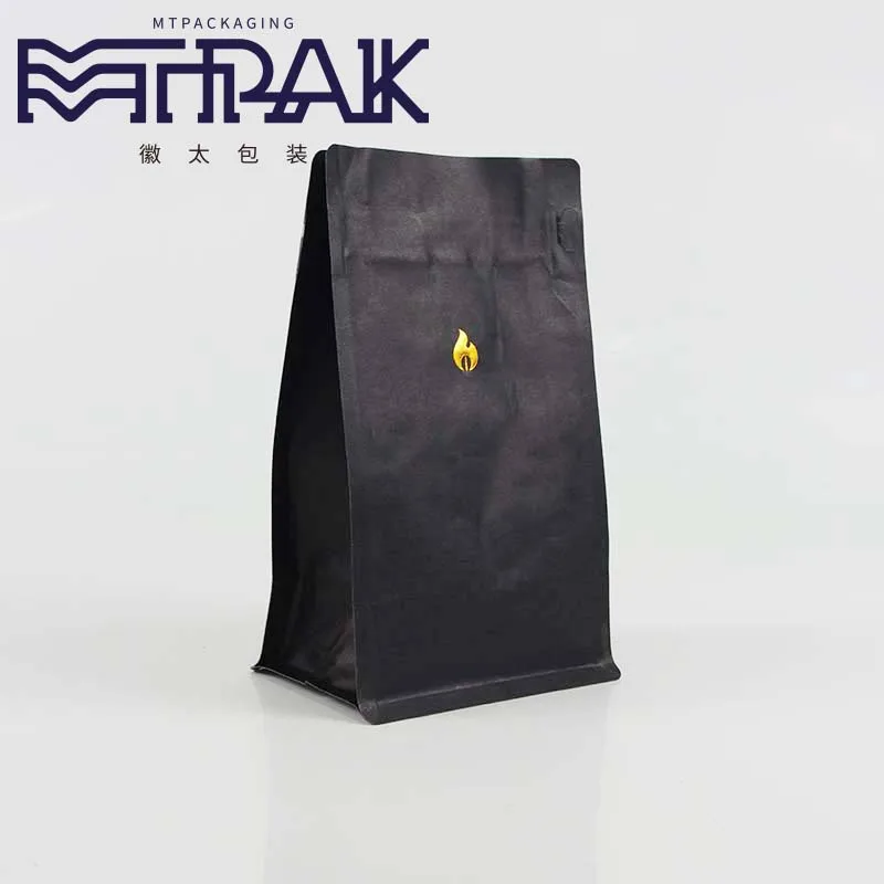 in stock wholesale custom logo eco friendly foiled paper packaging coffee bag with valve